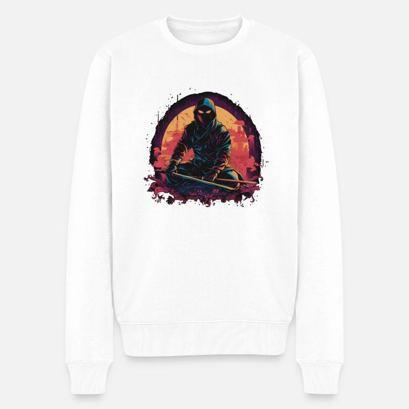 Ninja Assassin - Männer Premium Bio Pullover - Weiß
