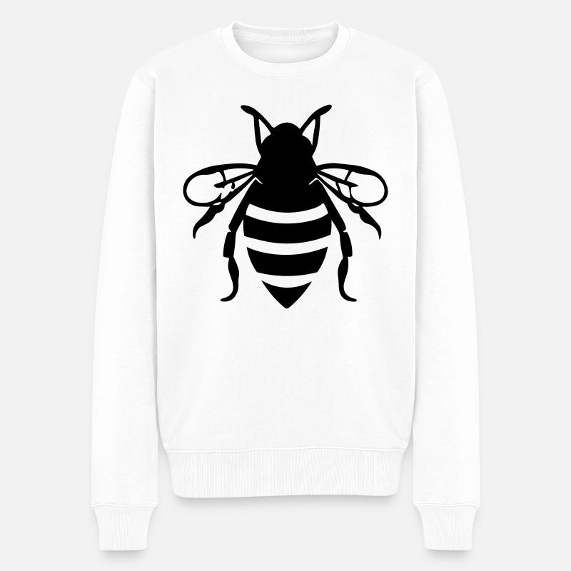 Biene - Männer Premium Bio Pullover - Weiß