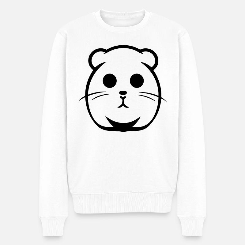 Hamster - Männer Premium Bio Pullover - Weiß