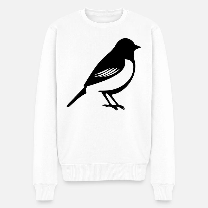 Vogel - Männer Premium Bio Pullover - Weiß