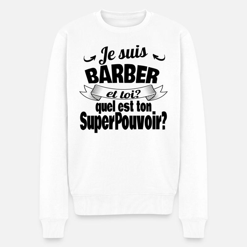 je suis barber - Pull Premium bio Homme - blanc