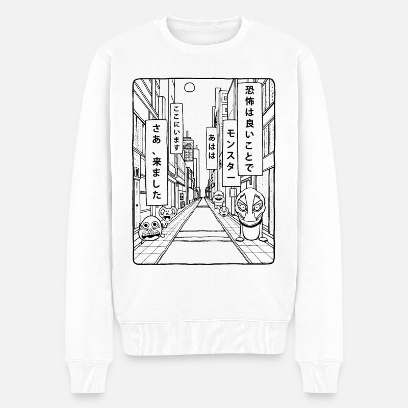 Monster - Männer Premium Bio Pullover - Weiß