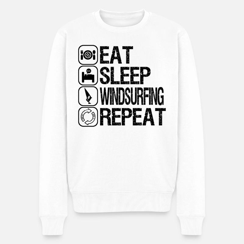 Windsurfer - Männer Premium Bio Pullover - Weiß