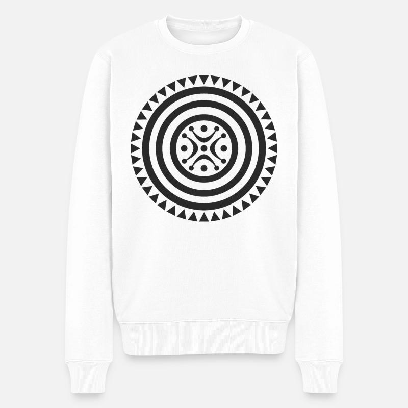Stèle cantabrique noire M1 - Pull Premium bio Homme - blanc