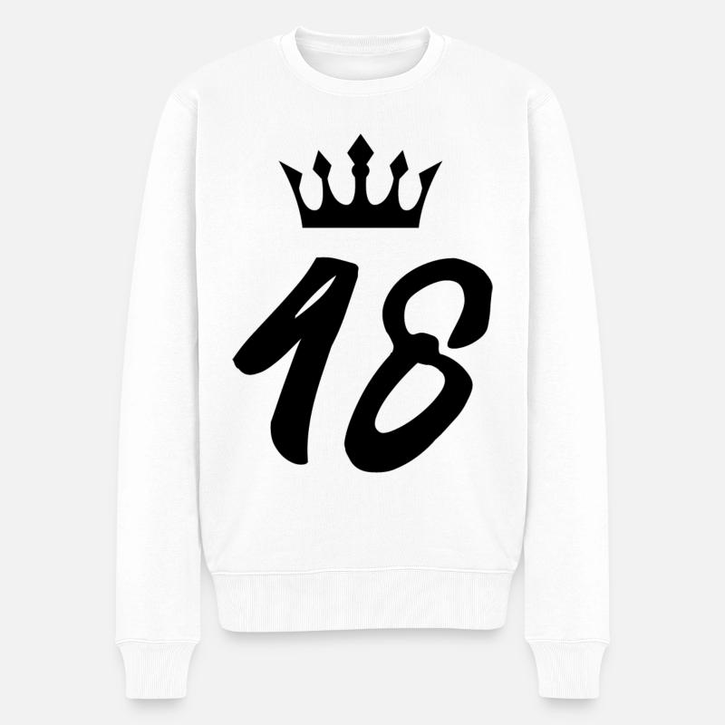48 Zahl Krone - Männer Premium Bio Pullover - Weiß