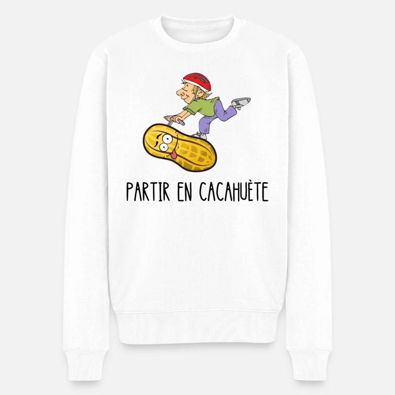 partir en cacahuète - Pull Premium bio Homme - blanc
