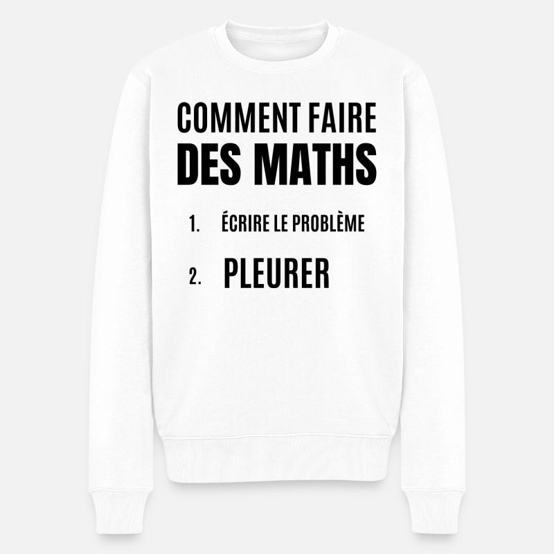 comment faire des maths - Pull Premium bio Homme - blanc