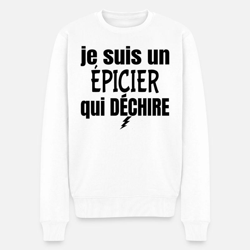 épicier qui déchire - Pull Premium bio Homme - blanc