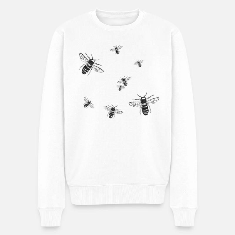 Bienen - Männer Premium Bio Pullover - Weiß