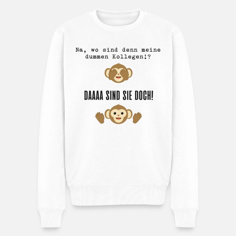 Wo sind denn meine Kollegen? - Männer Premium Bio Pullover - Weiß