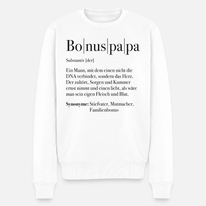 Bonuspapa - Männer Premium Bio Pullover - Weiß