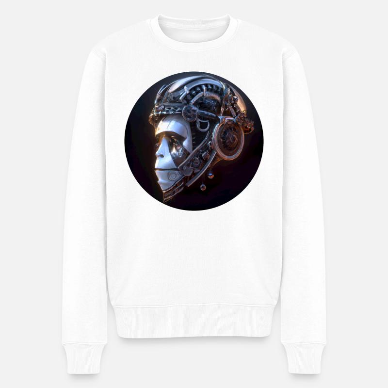 Skelettkopf - Gamer - Männer Premium Bio Pullover - Weiß