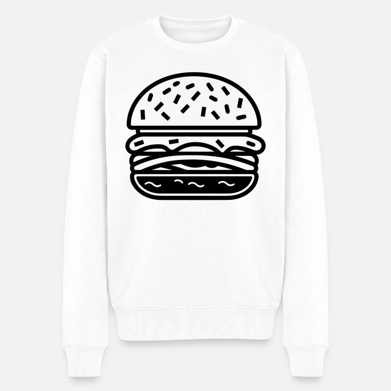 Hamburger - Pull Premium bio Homme - blanc