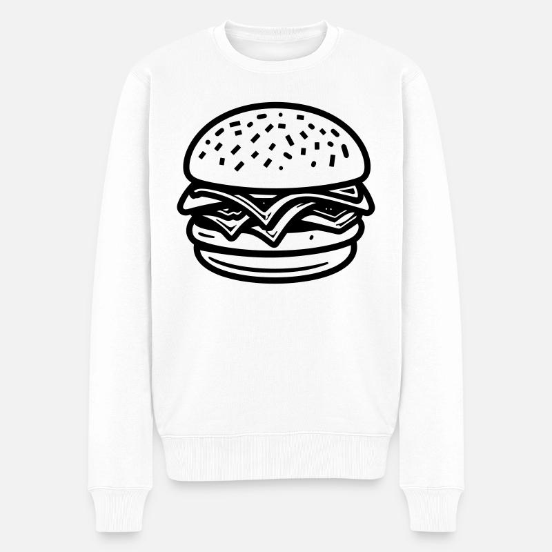 Hamburger - Pull Premium bio Homme - blanc