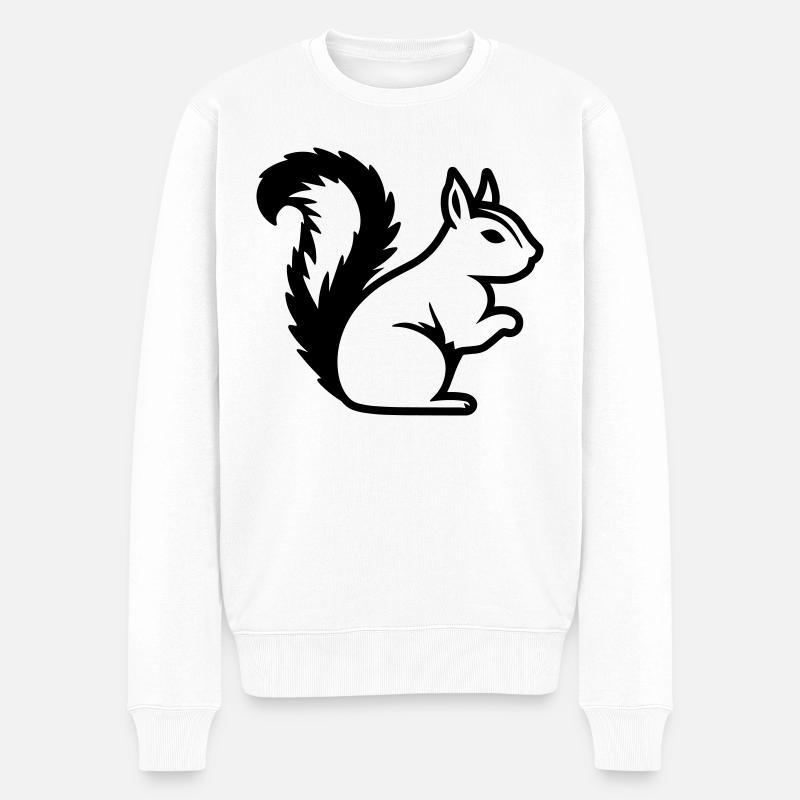 Eichhörnchen - Männer Premium Bio Pullover - Weiß