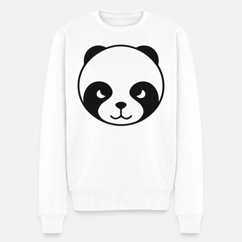 Panda - Männer Premium Bio Pullover - Weiß