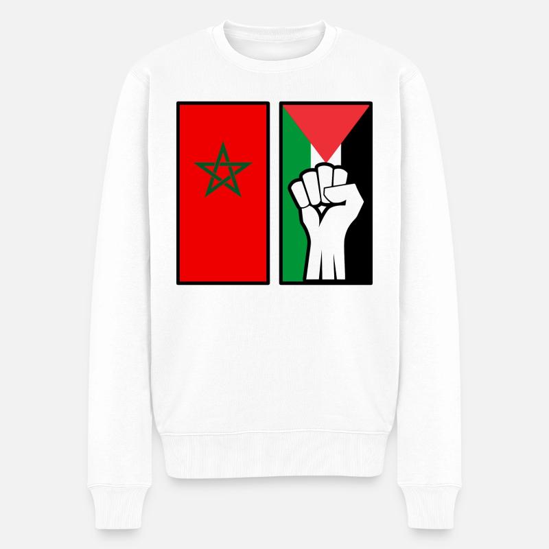Palestine Maroc Victoire - Pull Premium bio Homme - blanc