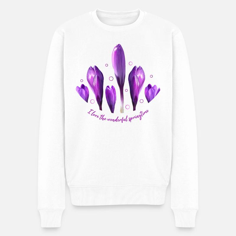 Crocuses Crocus - Pull Premium bio Homme - blanc