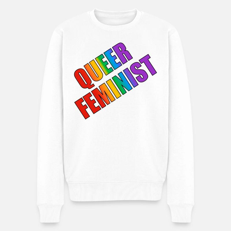Queer-Feministin - Männer Premium Bio Pullover - Weiß
