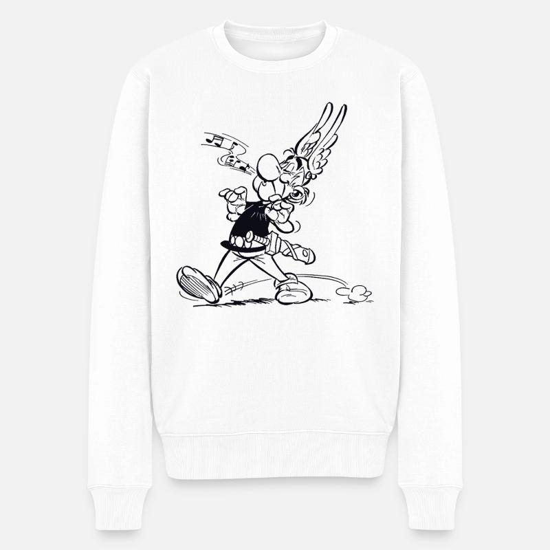 Asterix & Obelix - Asterix singt - Männer Premium Bio Pullover - Weiß