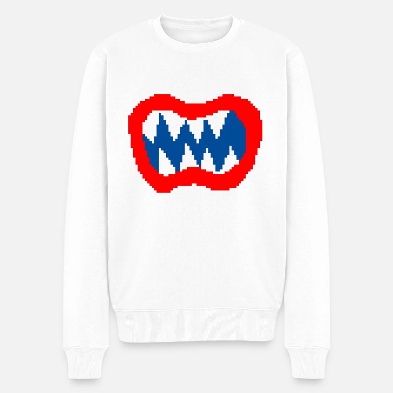 Bowser jr Pixel - Männer Premium Bio Pullover - Weiß