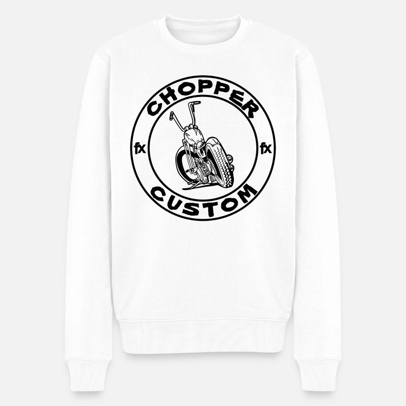 CHOPPER CUSTOM (anpassbare Farbe) - Männer Premium Bio Pullover - Weiß