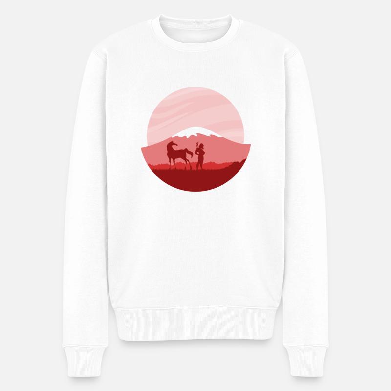 Cartoon china - Männer Premium Bio Pullover - Weiß