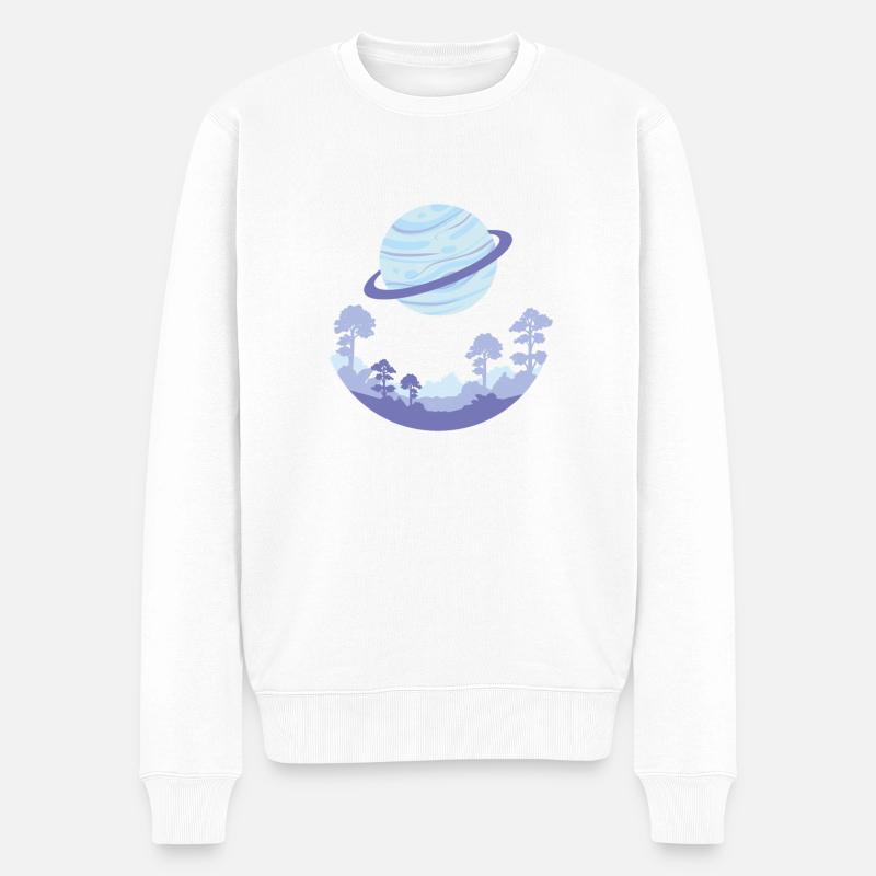 Galaxie Planète - Pull Premium bio Homme - blanc