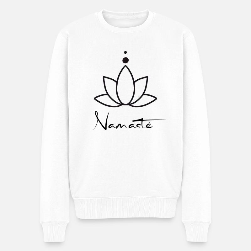 Namaste Orchidée -T-Shirt - Pull Premium bio Homme - blanc