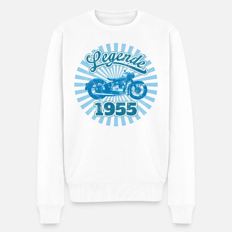 Motorrad Legende 1955 DDR - Männer Premium Bio Pullover - Weiß