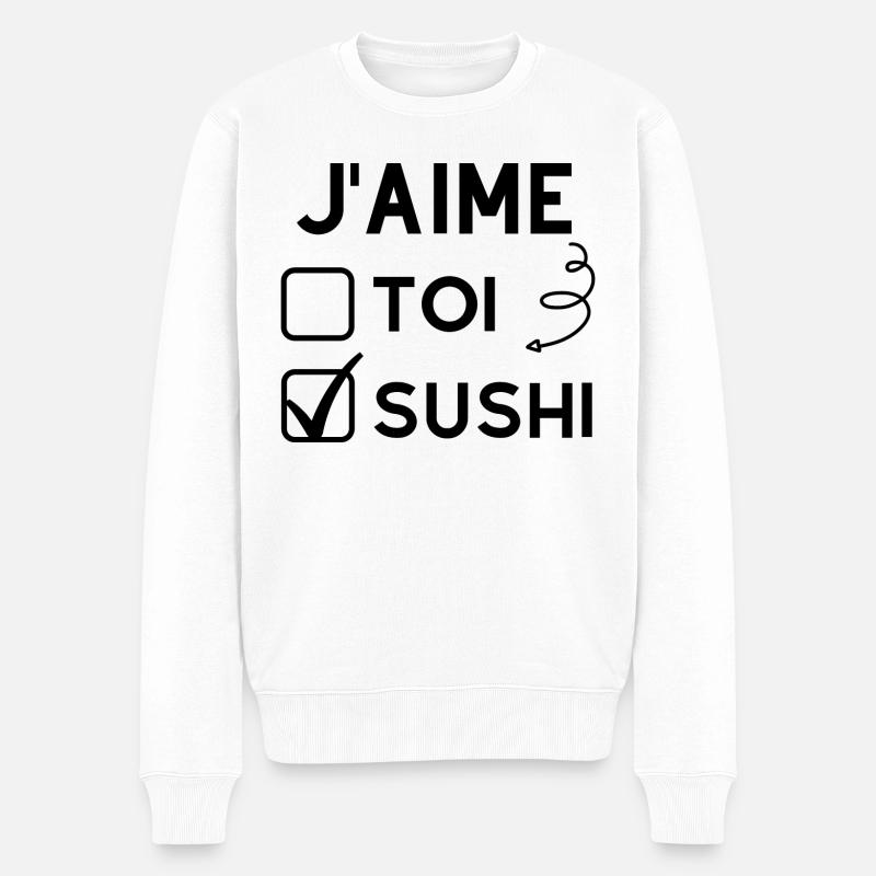 j'aime les sushis - Pull Premium bio Homme - blanc