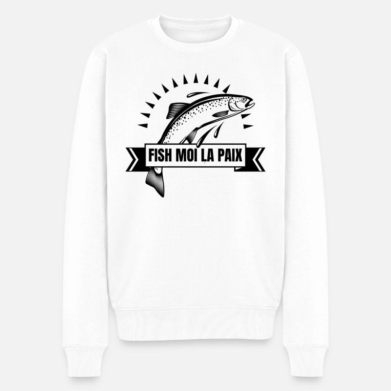 fish moi la paix - Pull Premium bio Homme - blanc
