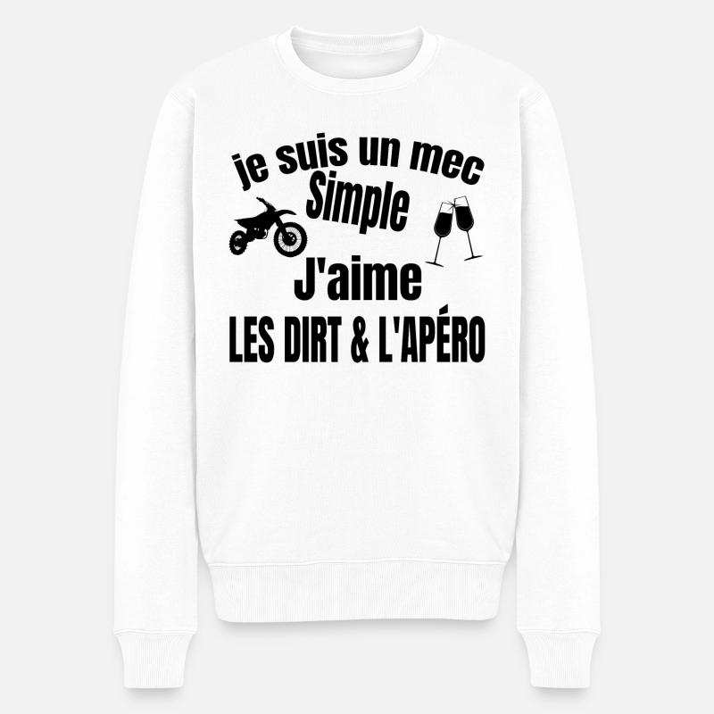 dirt et apéro - Pull Premium bio Homme - blanc