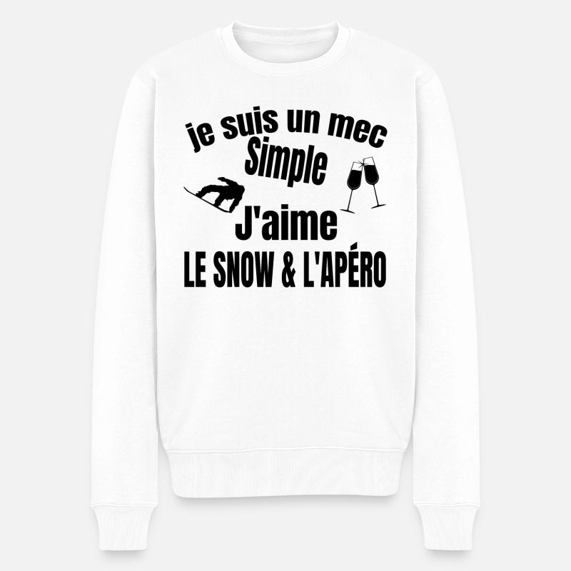snow et apéro - Pull Premium bio Homme - blanc