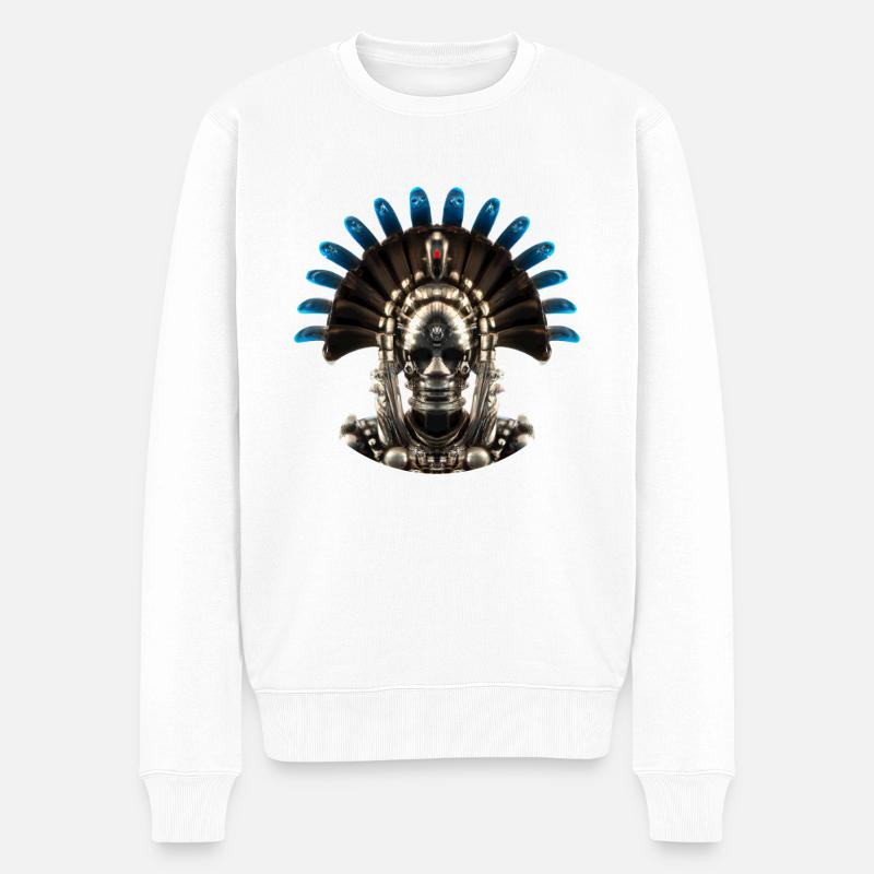 Maya Kopfschmuck - Männer Premium Bio Pullover - Weiß