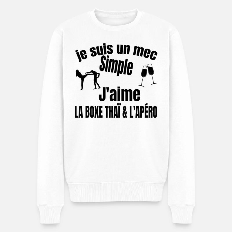 boxe thaï et apéro - Pull Premium bio Homme - blanc
