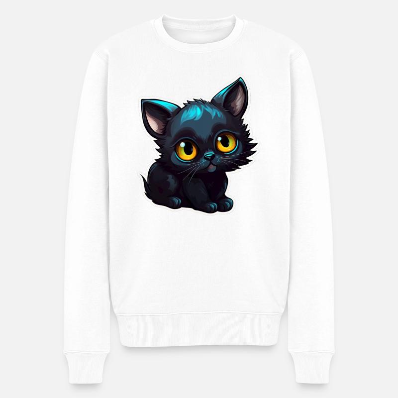 Petit chaton noir - Pull Premium bio Homme - blanc
