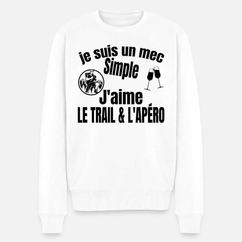 trail et apéro - Pull Premium bio Homme - blanc