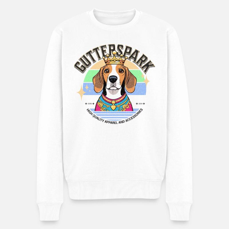 Gutterspark Design Beagle - Männer Premium Bio Pullover - Weiß