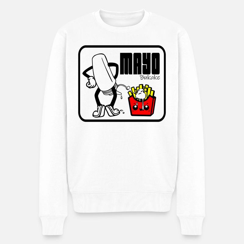 Avec mayonnaise - Pull Premium bio Homme - blanc
