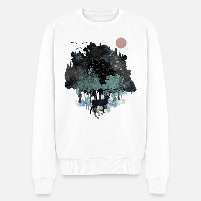 Zauberwald - Männer Premium Bio Pullover - Weiß