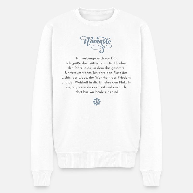 Namasté - Männer Premium Bio Pullover - Weiß