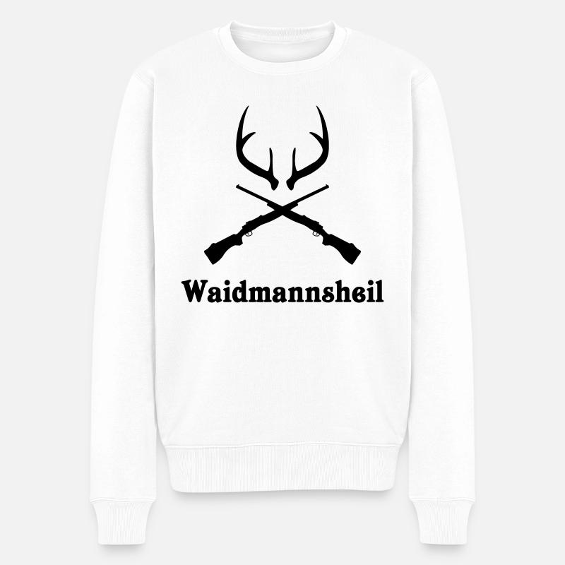Waidmannsheil Jäger Jagd - Männer Premium Bio Pullover - Weiß