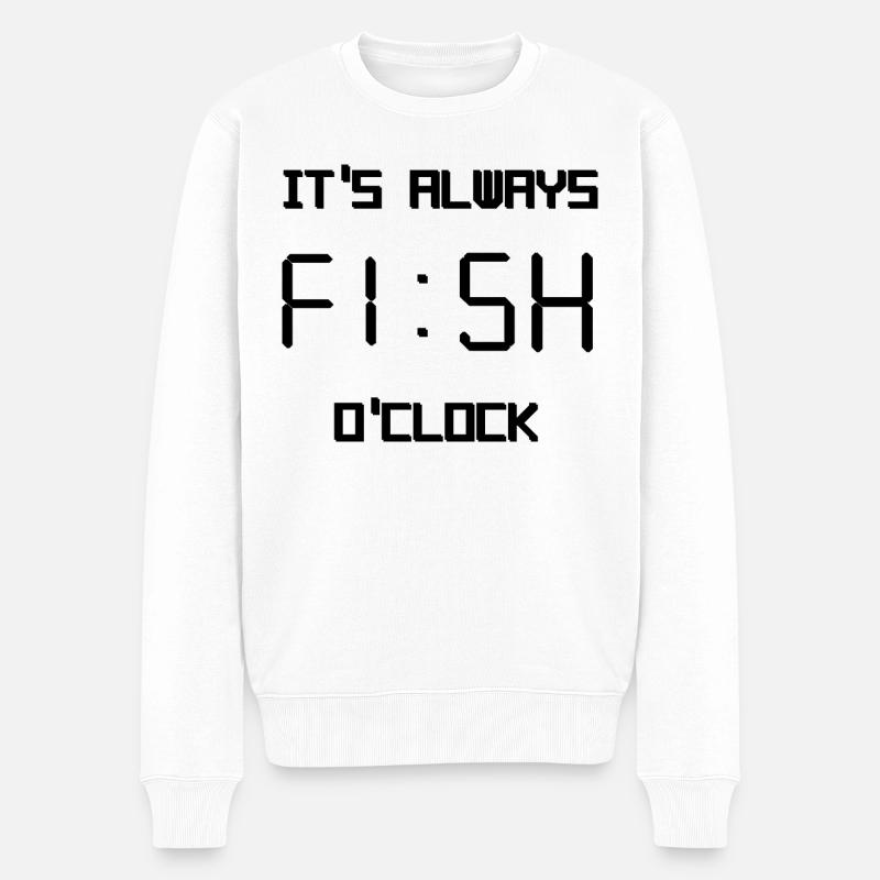 it's always fish o'clock - Pull Premium bio Homme - blanc