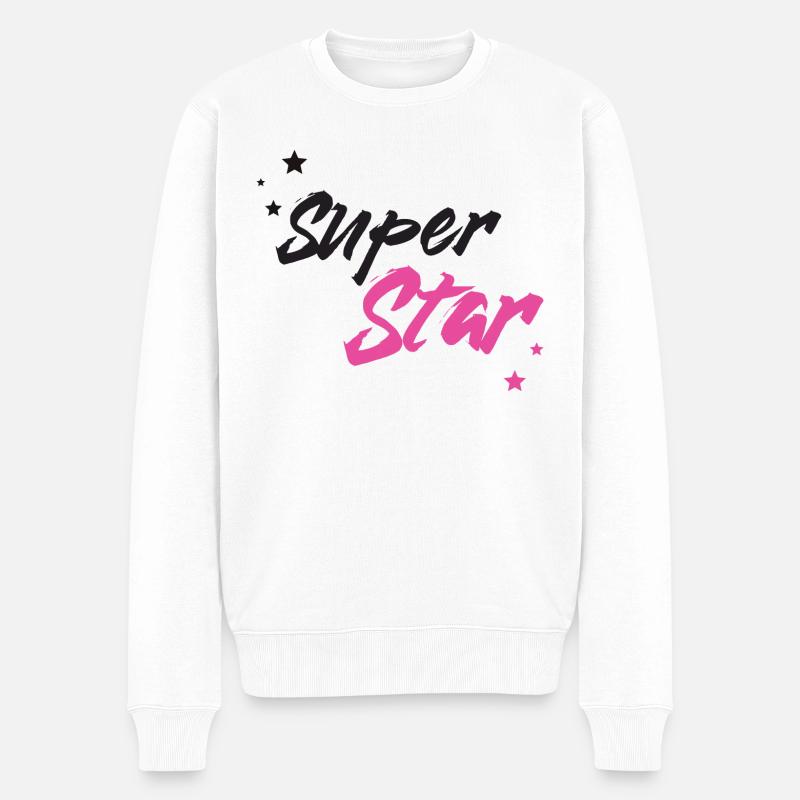 Super Star - Männer Premium Bio Pullover - Weiß