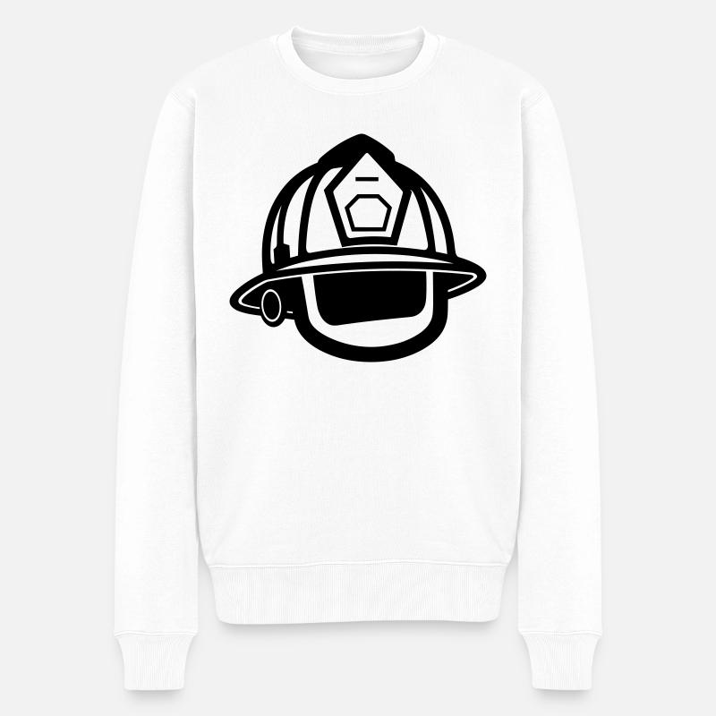 Feuerwehrhelm - Männer Premium Bio Pullover - Weiß