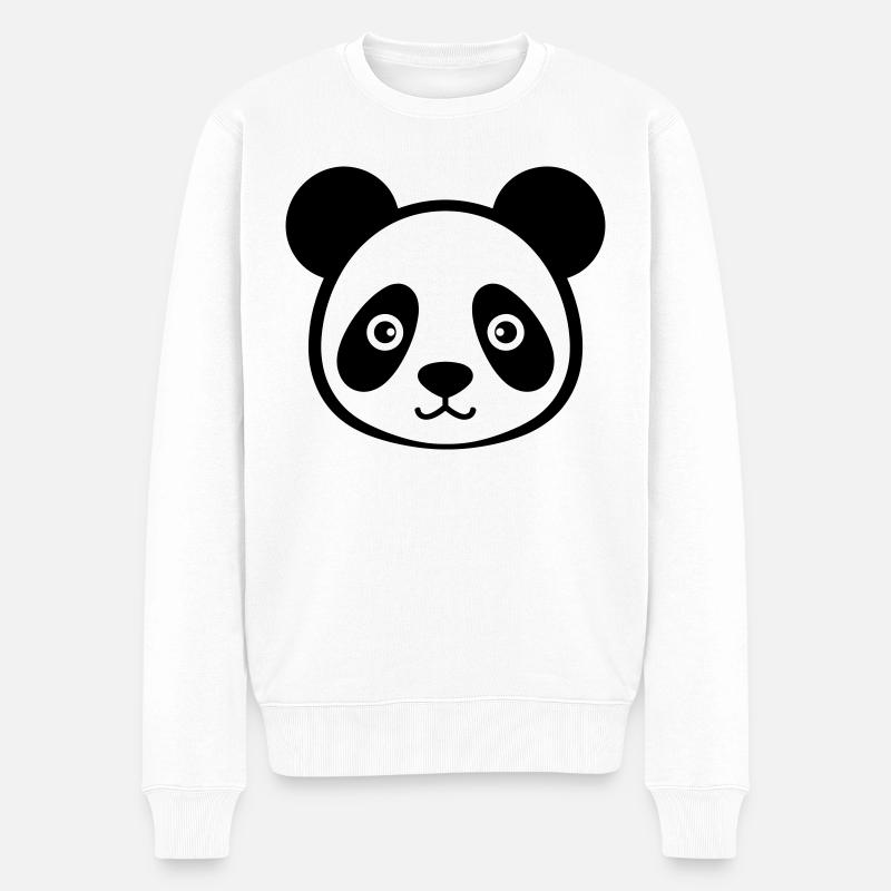 Panda - Männer Premium Bio Pullover - Weiß