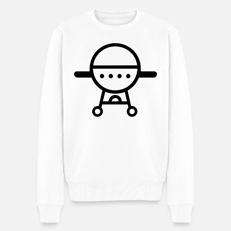 Grillen - Männer Premium Bio Pullover - Weiß
