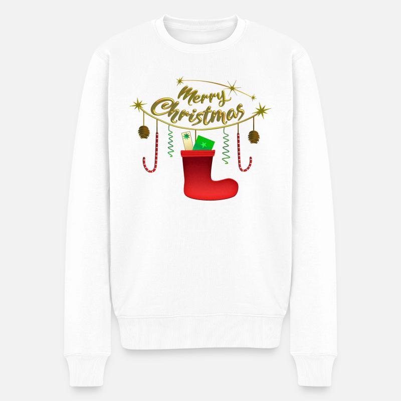 Merry Christmas - Männer Premium Bio Pullover - Weiß