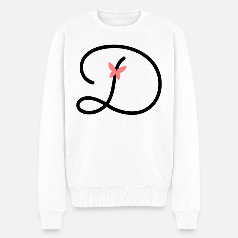 Lettre D Papillon Lettre - Pull Premium bio Homme - blanc